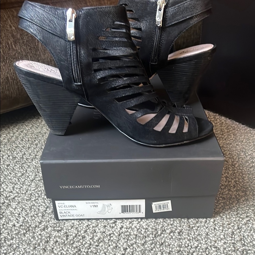 Vince Camuto Eliana Black Suede Strappy Women's Sandals. Size 11 - Picture 9 of 11